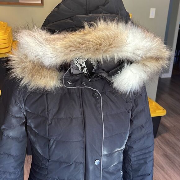 NOVELTI Down Belted Hooded Parka 34” BLACK - Picture 3 of 6